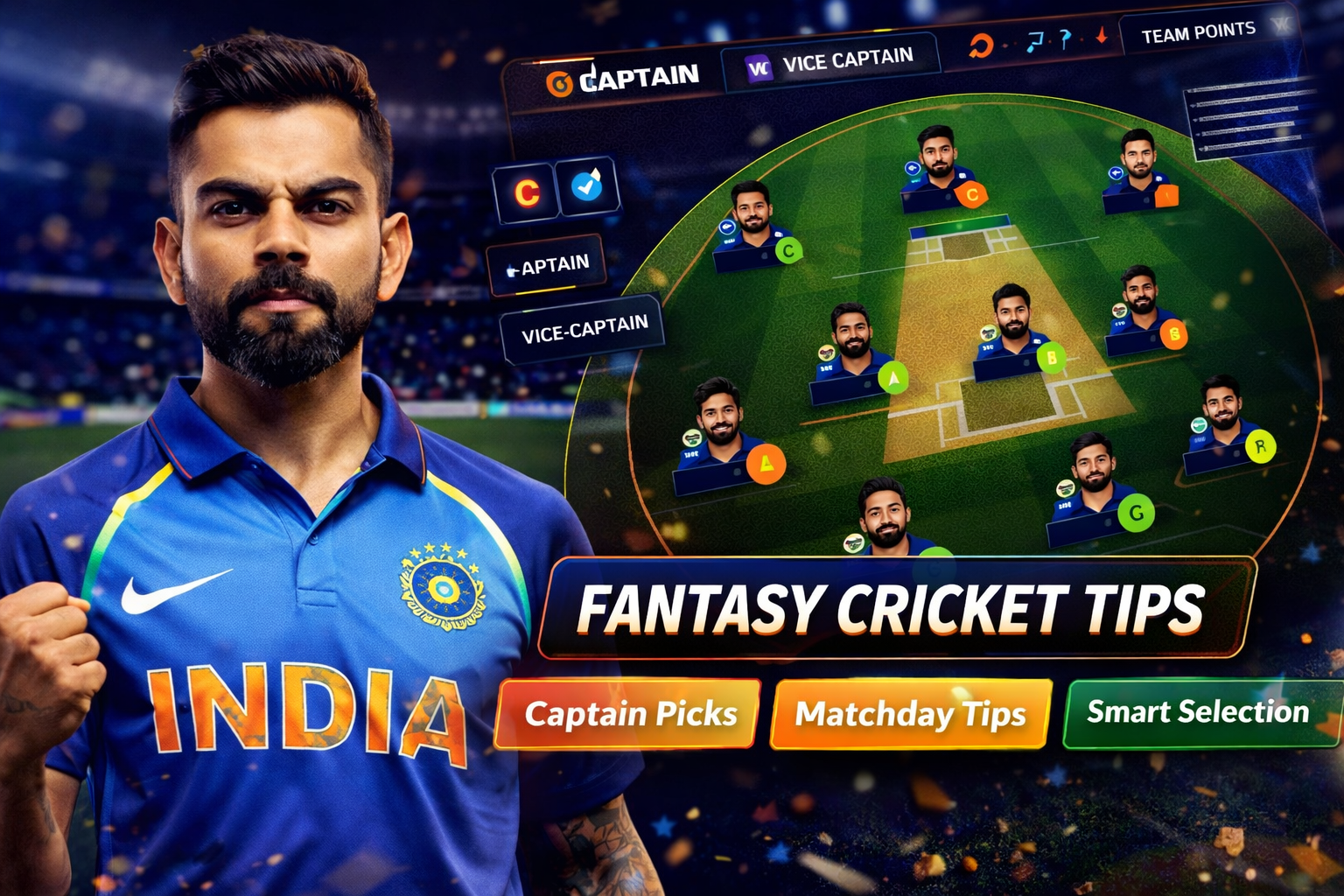 Come Guru App role based fantasy cricket checklist